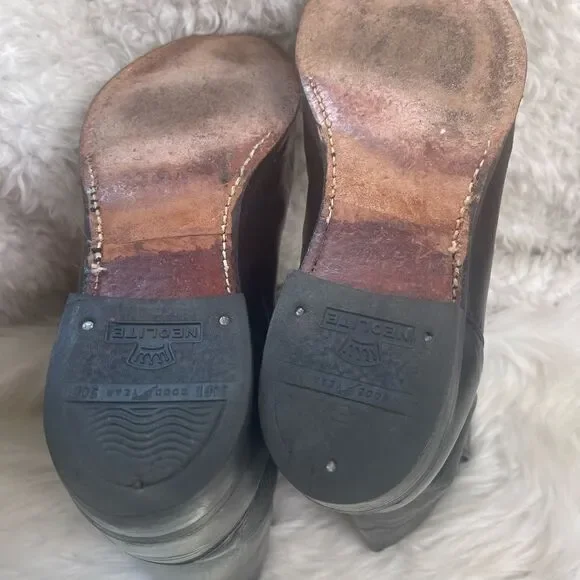 Vintage Justin Classic Black Roper USA Style 3133 Cowboy Boots Mens Size 8 - Picture 12 of 15